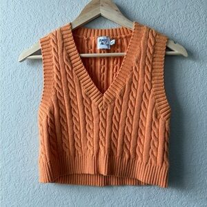 Princess‎ Polly V-Neck Orange Cropped Sweater Vest